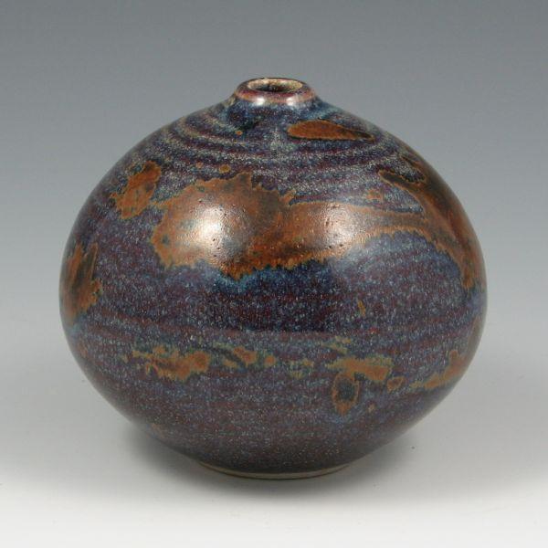 Appraisal: Otto Vivika Heino vase in very nice purple and brown