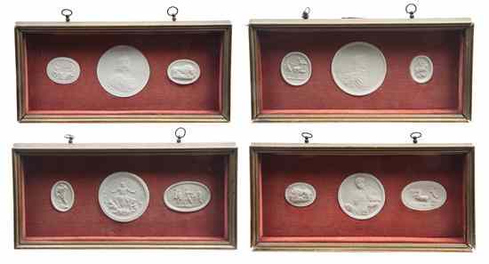 Appraisal: A Collection of Twelve Plaster Intaglios framed in sets of