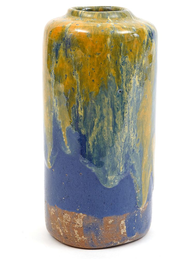 Appraisal: Alice Hagen Cylindrical Drip Glazed Vase Cylindrical drip glazed vase