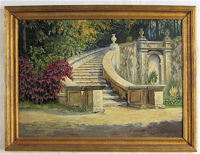 Appraisal: ELMER WINTERBERG OIL ON BOARD American th century Grand Stairway