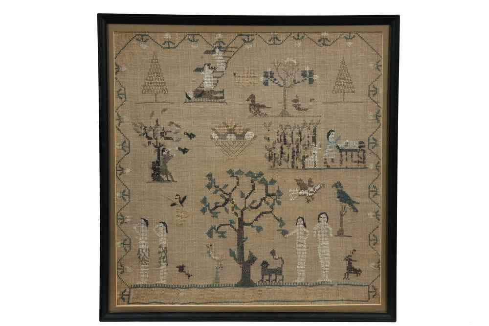 Appraisal: SAMPLER - 's New England Sampler marked 'Sally Martine's Work'