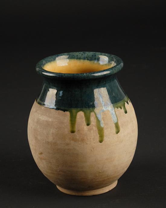 Appraisal: Vallauris Pottery Jar France Unglazed on bottom with dripping green