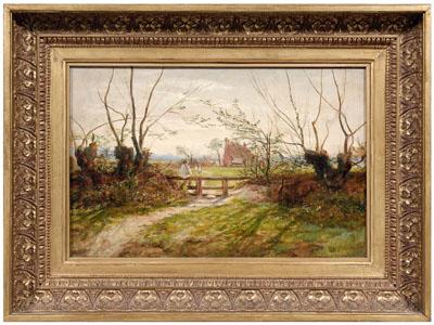 Appraisal: Painting signed W S Burnham titled verso quot Near Slough