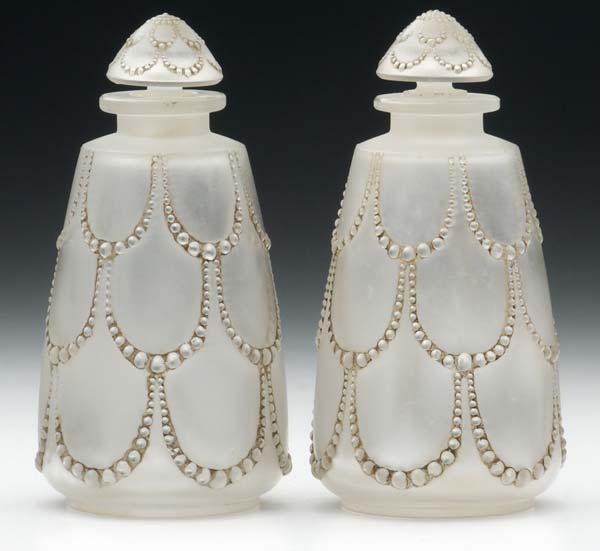 Appraisal: RENE LALIQUE Perles two perfume bottles of clear and frosted