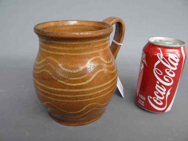 Appraisal: Redware slip decorated jug '' Ht