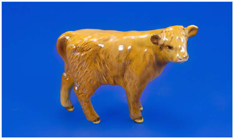 Appraisal: Beswick Animal Figure Highland Calf D Tan and Brown Gloss