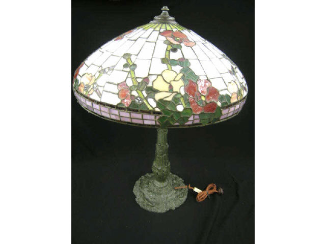 Appraisal: Wilkinson Leaded Glass Table Lamp with floral shade bronzed base