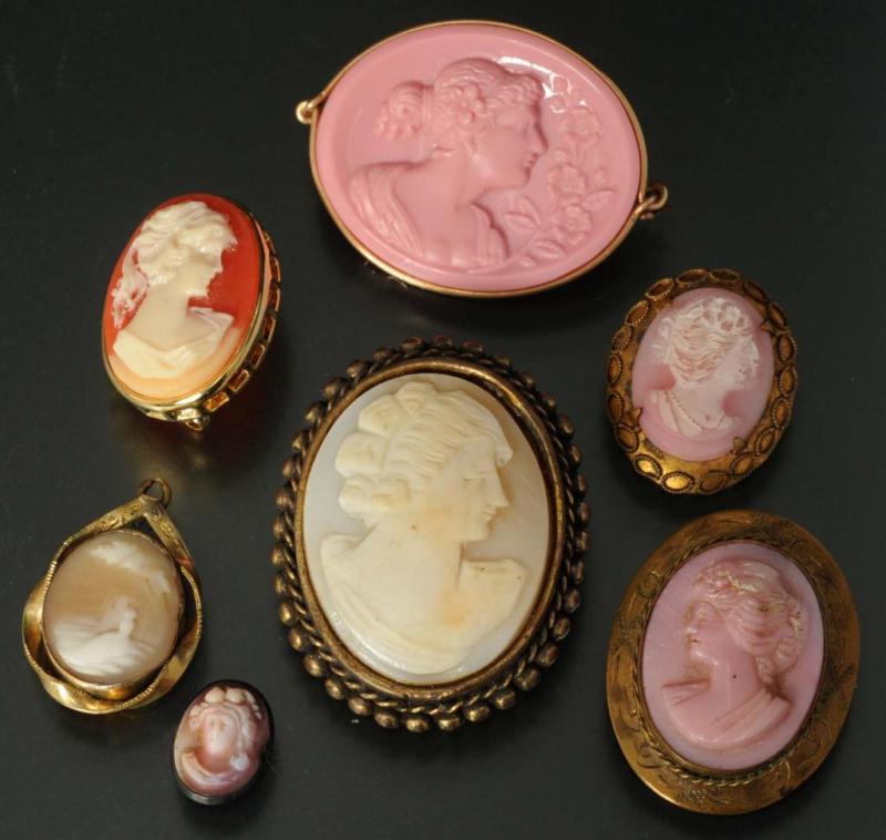 Appraisal: Lot of Antique Cameos Description Includes three in pink coral