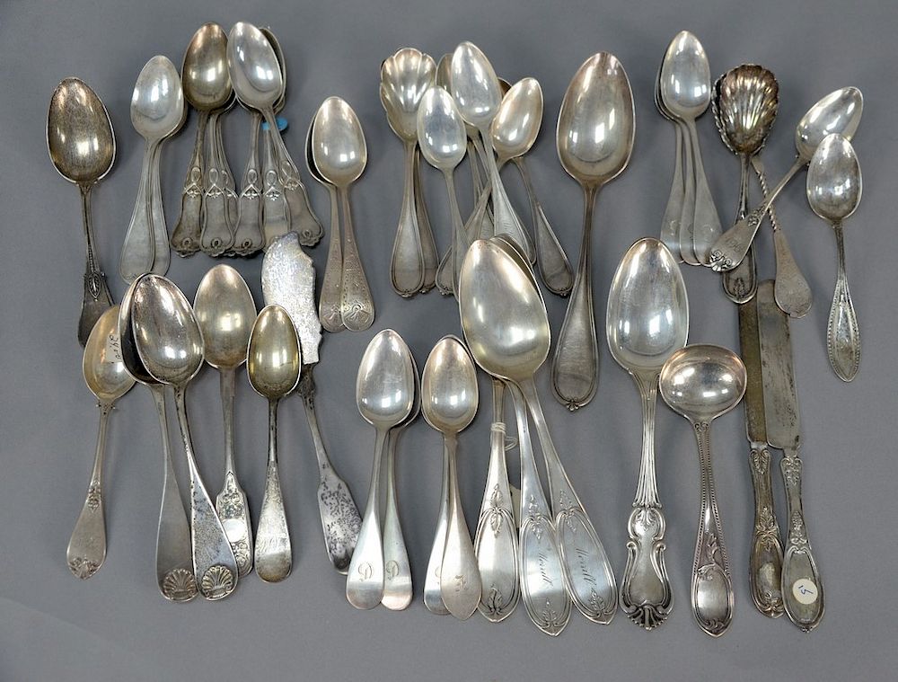 Appraisal: Lot of N Harding Boston coin silver spoons total troy