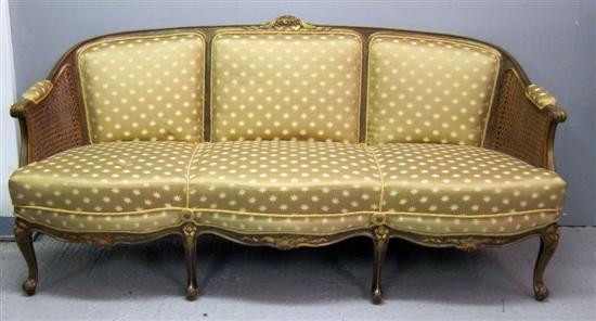 Appraisal: Early th Century French double caned Bergere three piece suite