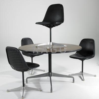 Appraisal: CHARLES AND RAY EAMES HERMAN MILLER Dining table and four