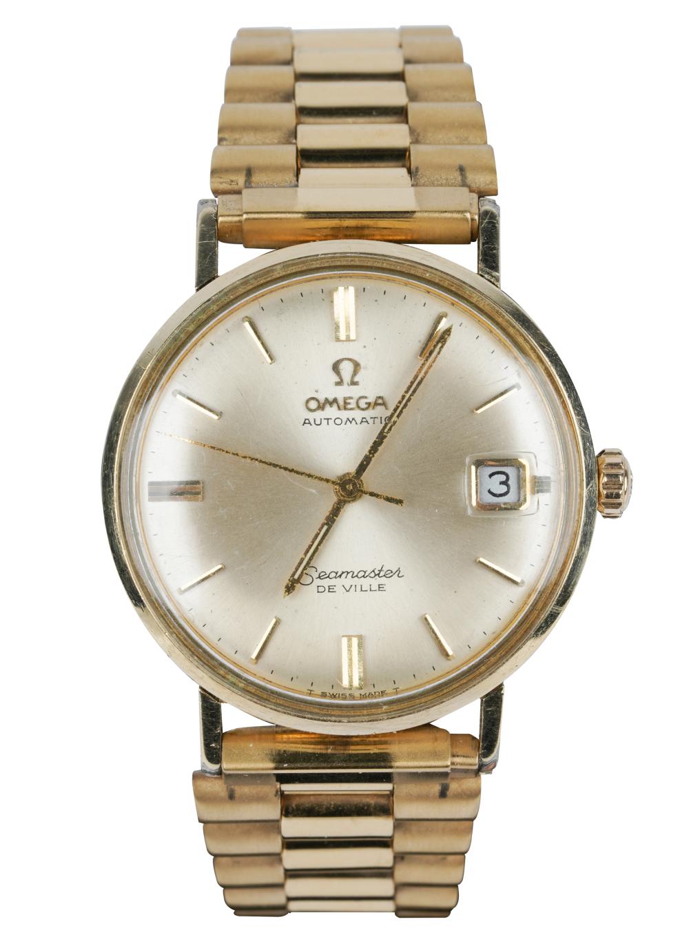 Appraisal: OMEGA GOLD-PLATE SEAMASTER WATCHthe dial signed Omega Automatic below position