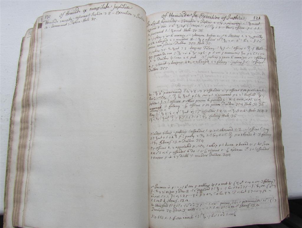 Appraisal: MANUSCRIPT- TH CENTURY LAW POSSIBLY EARLY TH CENTURY LEGAL NOTEBOOK