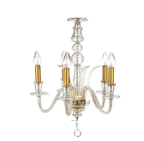 Appraisal: A Czechoslovakian cut glass five-light chandelier height in diameter in