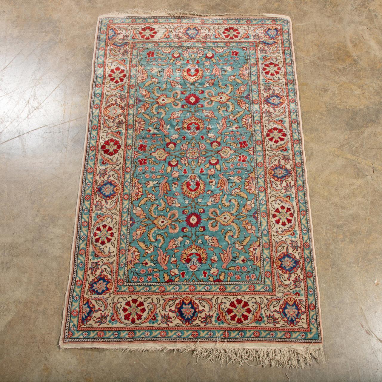 Appraisal: HAND KNOTTED SILK ON SILK SINO-PERSIAN RUG X Hand knotted