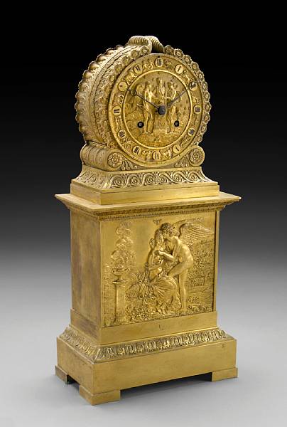 Appraisal: A Louis Philippe gilt bronze mantel clock second quarter th