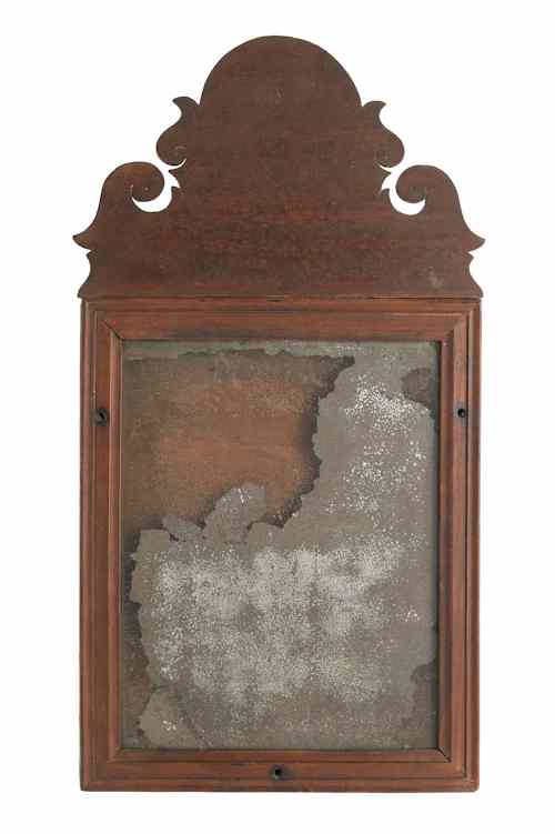 Appraisal: American Queen Anne mahogany mirror ca with a scalloped crest