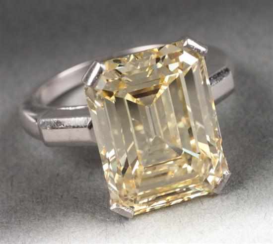 Appraisal: cts emerald-cut fancy intense yellow diamond ring G I A