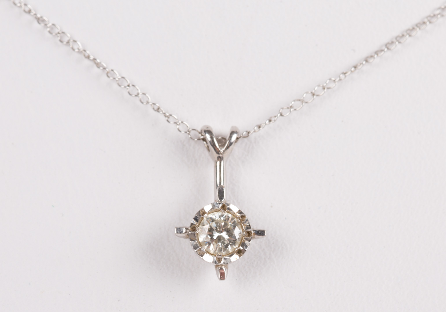 Appraisal: A Diamond Pendant k white gold pendant with carat diamond