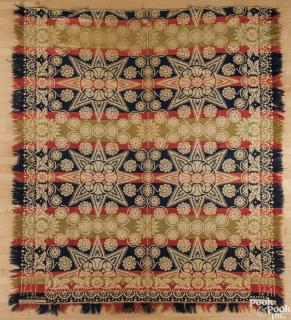 Appraisal: Pennsylvania jacquard coverlet inscribed Henry Keever Womelsdorf H Fitler ''