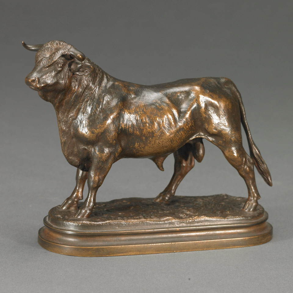 Appraisal: STANDING BULL Isadore Jules Bonheur French - patinated bronze signed