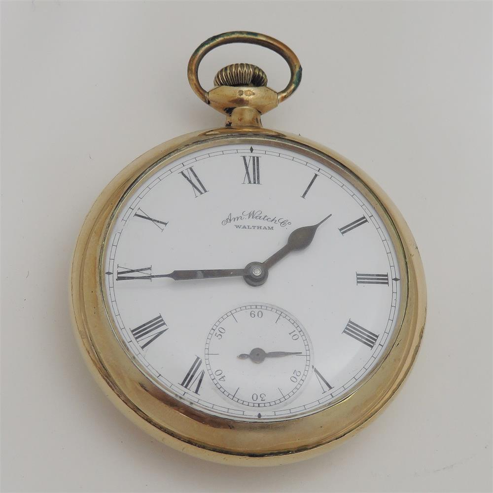 Appraisal: Waltham gold case open-face pocket watch K case dial marked