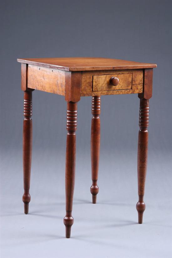 Appraisal: AMERICAN FEDERAL WORK TABLE th century mixed woods and bird's