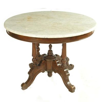 Appraisal: A late th century continental centre table the Carrara marble