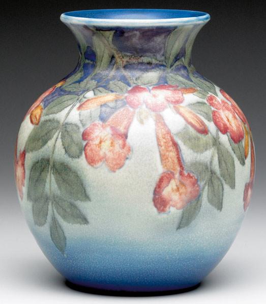 Appraisal: ROOKWOOD Decorated Mat vase painted by K Shirayamadani with red