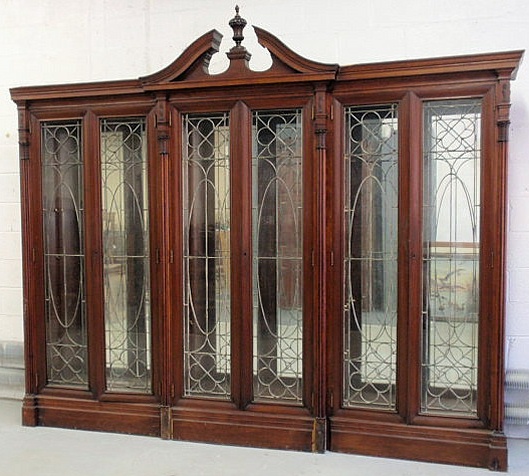 Appraisal: Massive Chippendale style carved mahogany display case in three sections