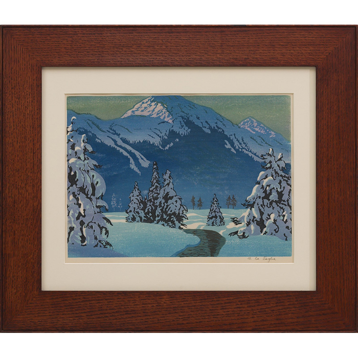 Appraisal: Anthony Lapaglia American th Century color woodcut depicting mountain scene