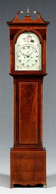 Appraisal: Federal mahogany tall case clock hood with broken arch pediment