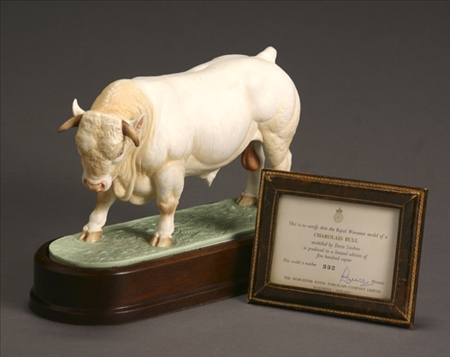 Appraisal: Royal Worcester Charolais Bull Modelled by Doris Lindner Circa Number