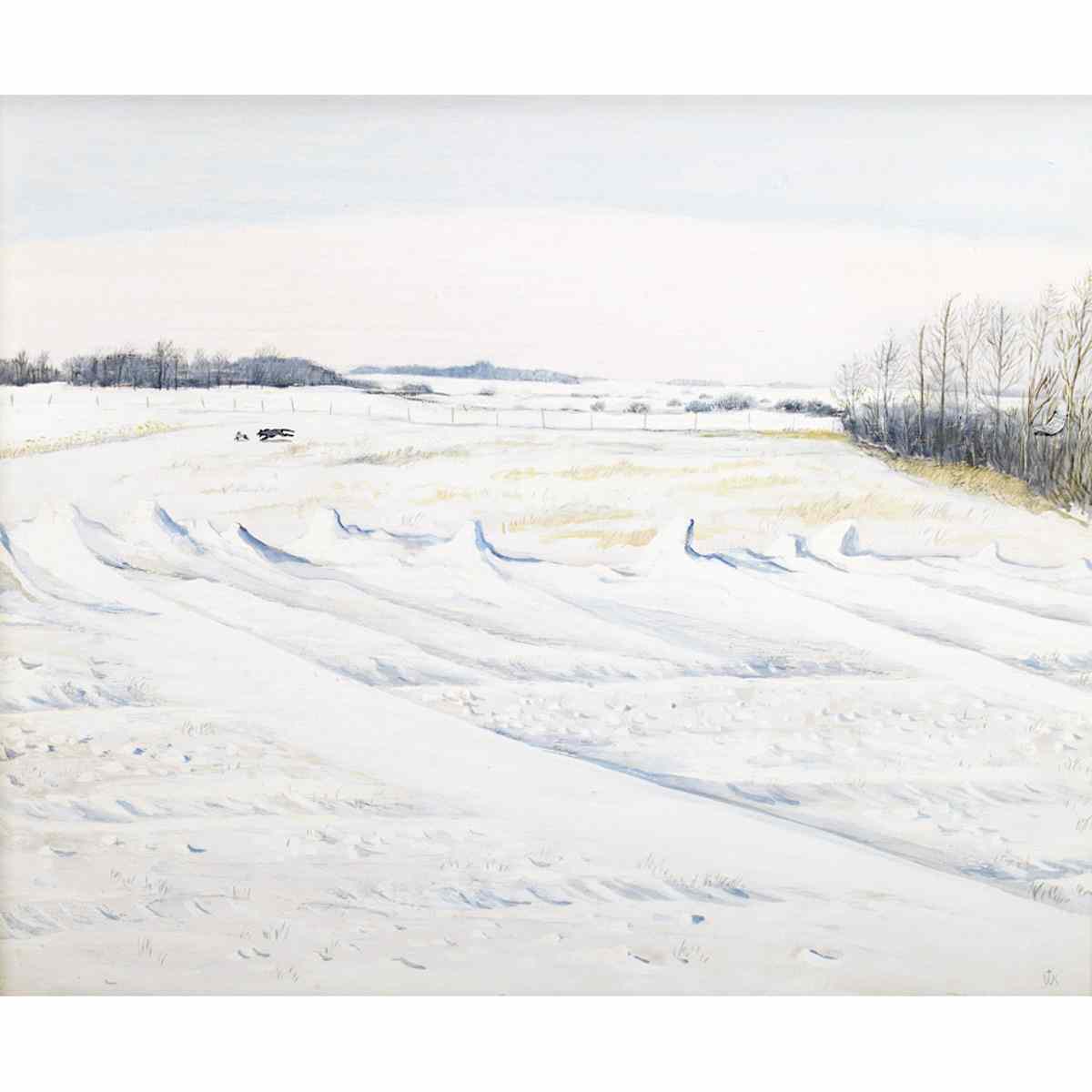 Appraisal: WILLIAM KURELEK R C A WINTER OUTSIDE ANDREW ALBERTA Medium