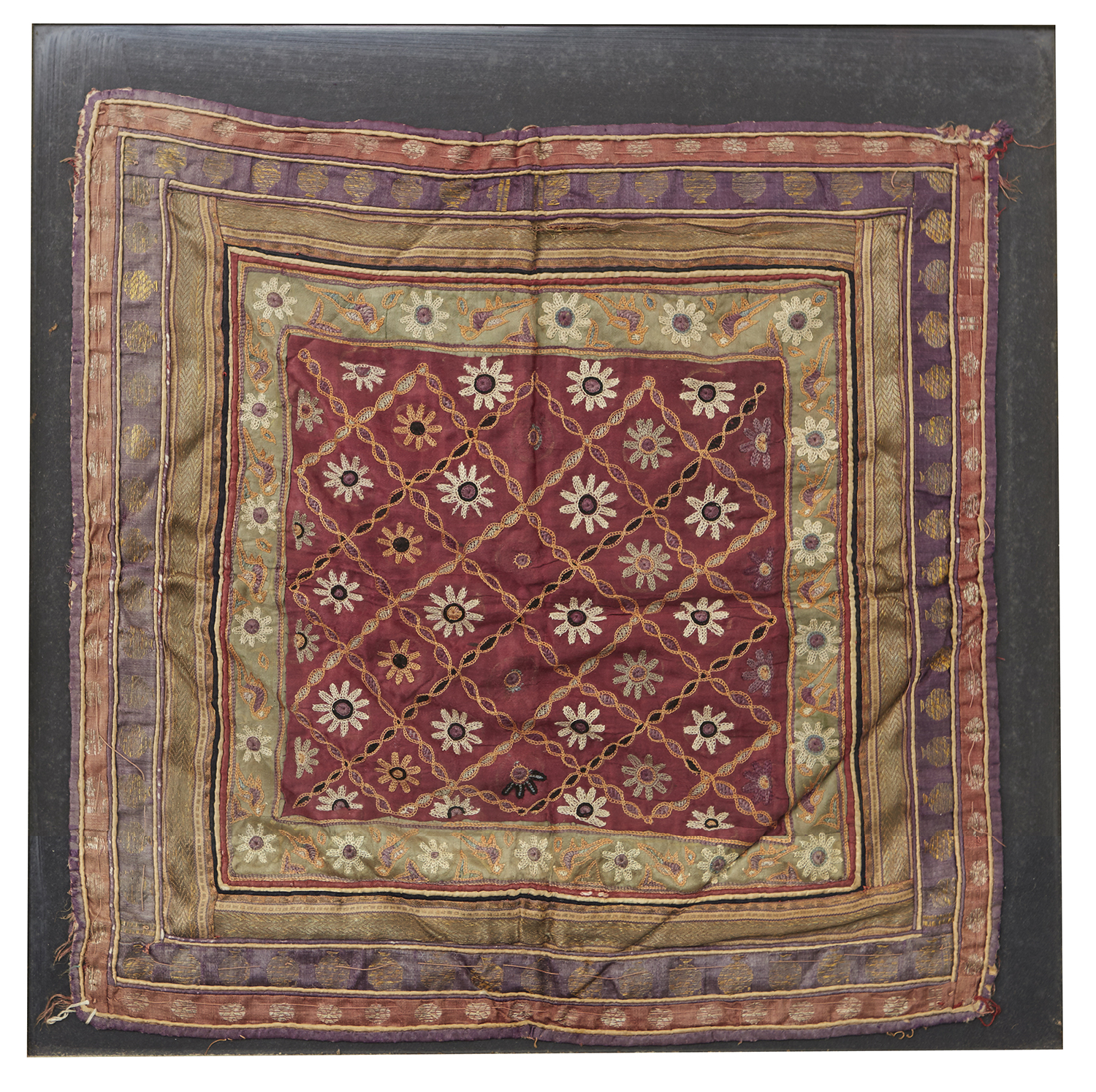 Appraisal: A PAIR OF NORTH INDIAN EMBROIDERED KUTCH COVERS EARLY TH