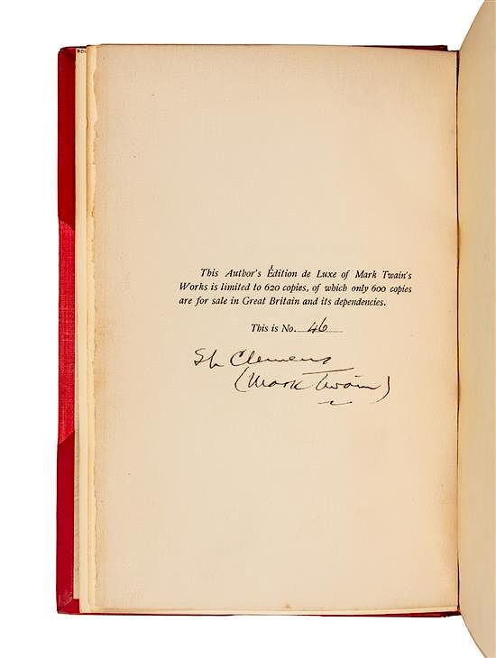 Appraisal: BINDINGS CLEMENS Samuel Langhorne Mark Twain - The Writings of