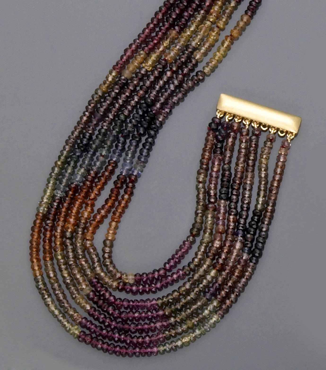 Appraisal: Multi-color Sapphire Bead Necklace Tunduru TanzaniaA great number of gemstone