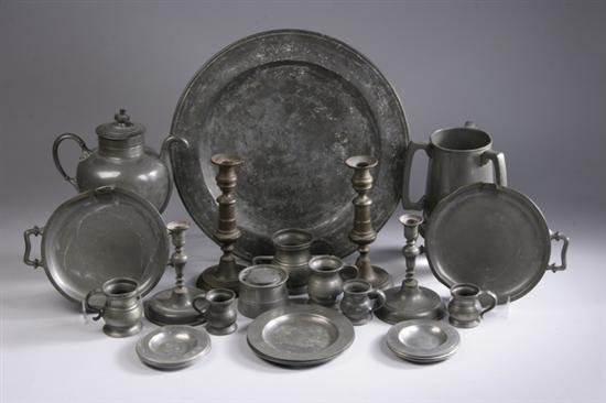 Appraisal: GROUP ENGLISH AND CONTINENTAL PEWTER Most with marks th and