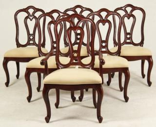 Appraisal: SET OF OPEN WORK MAHOGANY DINING CHAIRS BY ETHAN ALLEN