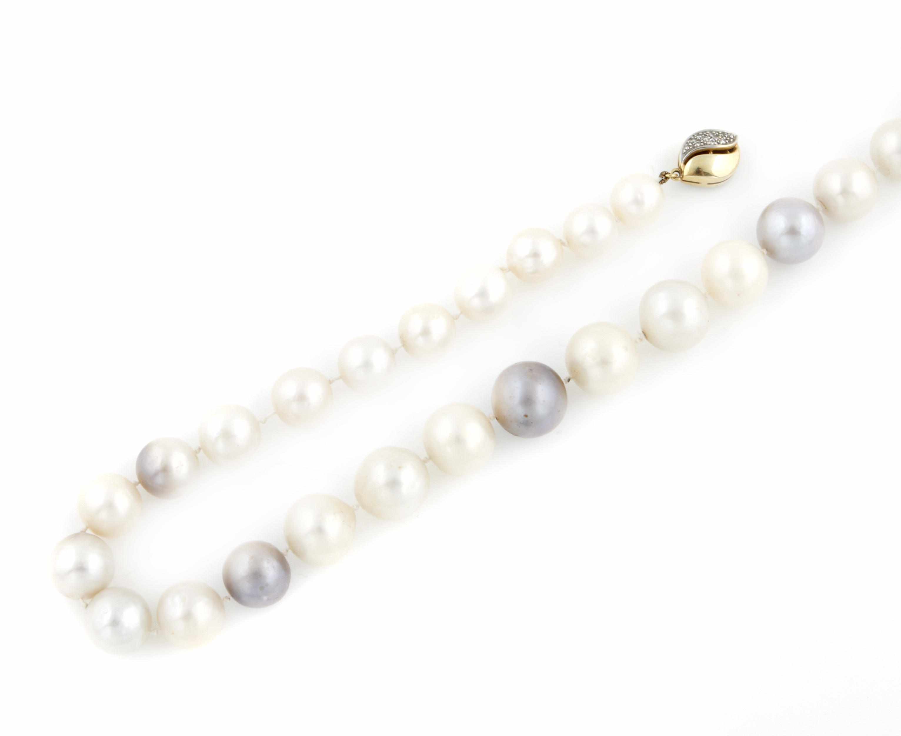 Appraisal: A multi-colored South Sea cultured pearl necklace cultured pearls measuring