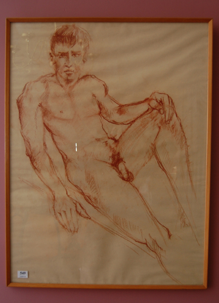 Appraisal: SANDRA LEVISON Male Nude Pastel on paper x cm