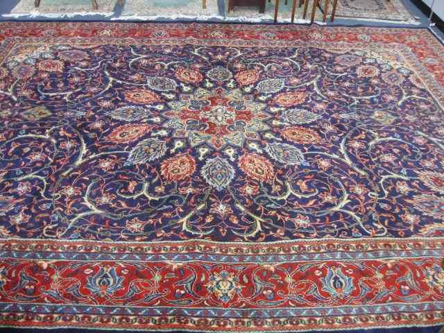 Appraisal: Mahal Persian Handmade Room Size Rug flowering vine blue field