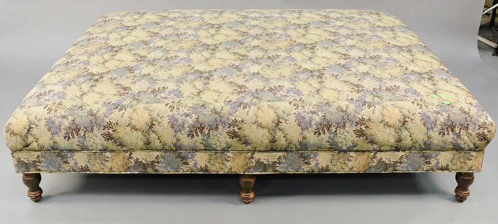 Appraisal: Oversize footstool with tapestry style upholstery Provenance Former home of