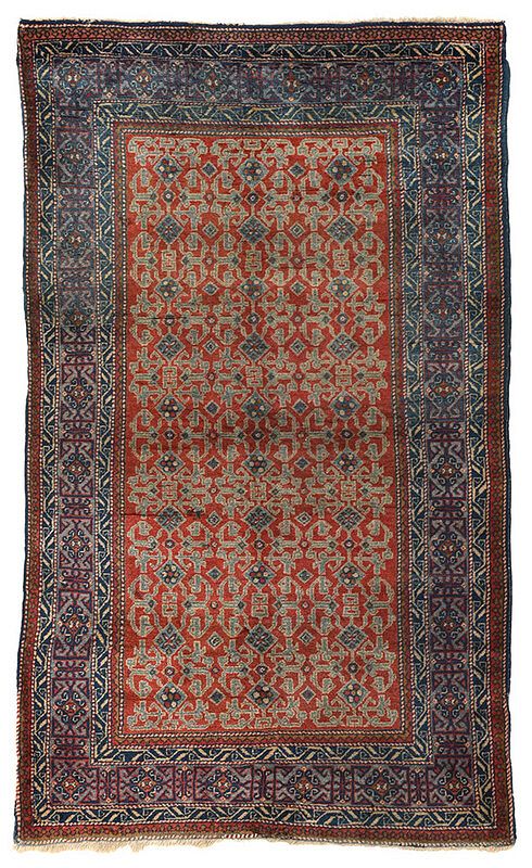 Appraisal: Konagund Rug mid th century red field with blue geometric