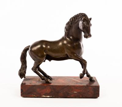 Appraisal: Ferdinand Barbedienne - A Turkish Stallion on a variegated marble