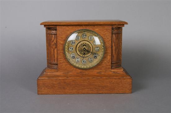 Appraisal: An American Oak Mantel Clock Height inches