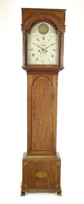 Appraisal: An day mahogany longcase clock quarter striking on two bells