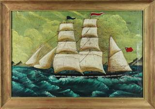 Appraisal: Painting Ship on Rough Seas Continental School th century Ship