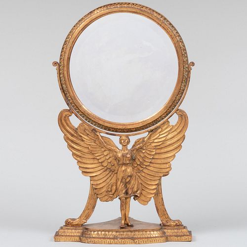 Appraisal: ART NOUVEAU STYLE CARVED GILTWOOD MIRROR x x in Condition