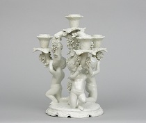 Appraisal: Italian Porcelain Figural Candelabra ca Early th Century This figural